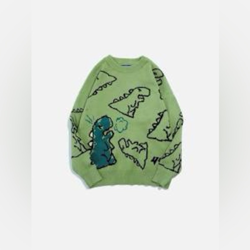 Aelfric Eden Vintage Dinosaur Cartoon Pattern Knitted Sweater